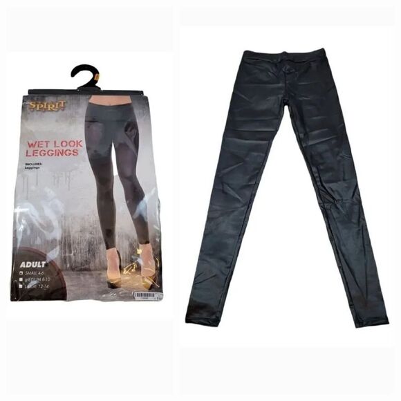 NEW Spirit Halloween Faux Leather Leggings Size Small (4-6) - Picture 1 of 9